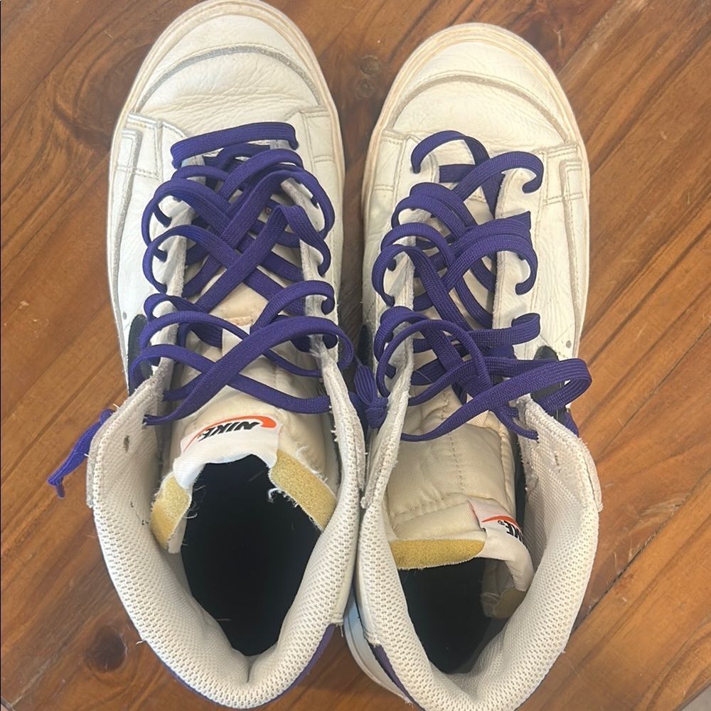 Custom Nike Blazers with Purple Laces Mens 10 - Picture 5 of 6